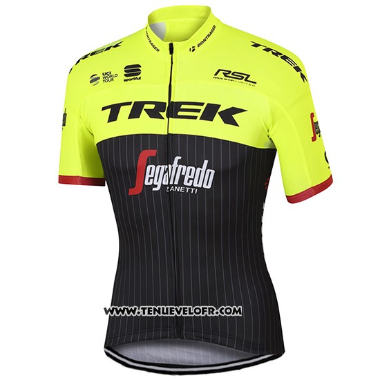 2017 Maillot Ciclismo Trek Segafredo Vert et Noir Manches Courtes et Cuissard